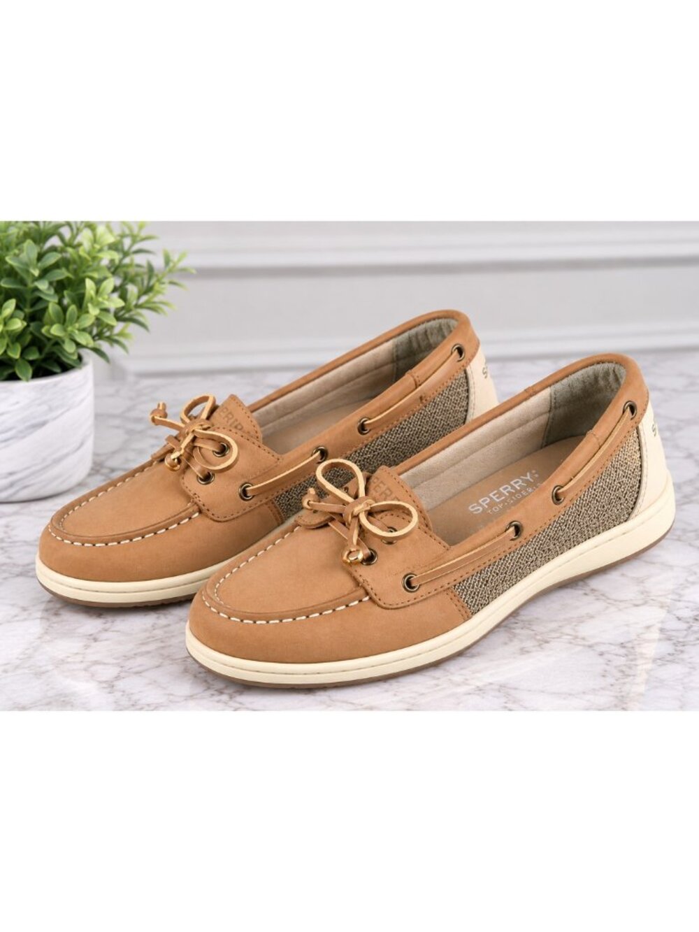 Sperry Top-Sider Firefish Women's Tan Leather Boat Shoes Size 5 NWOB
